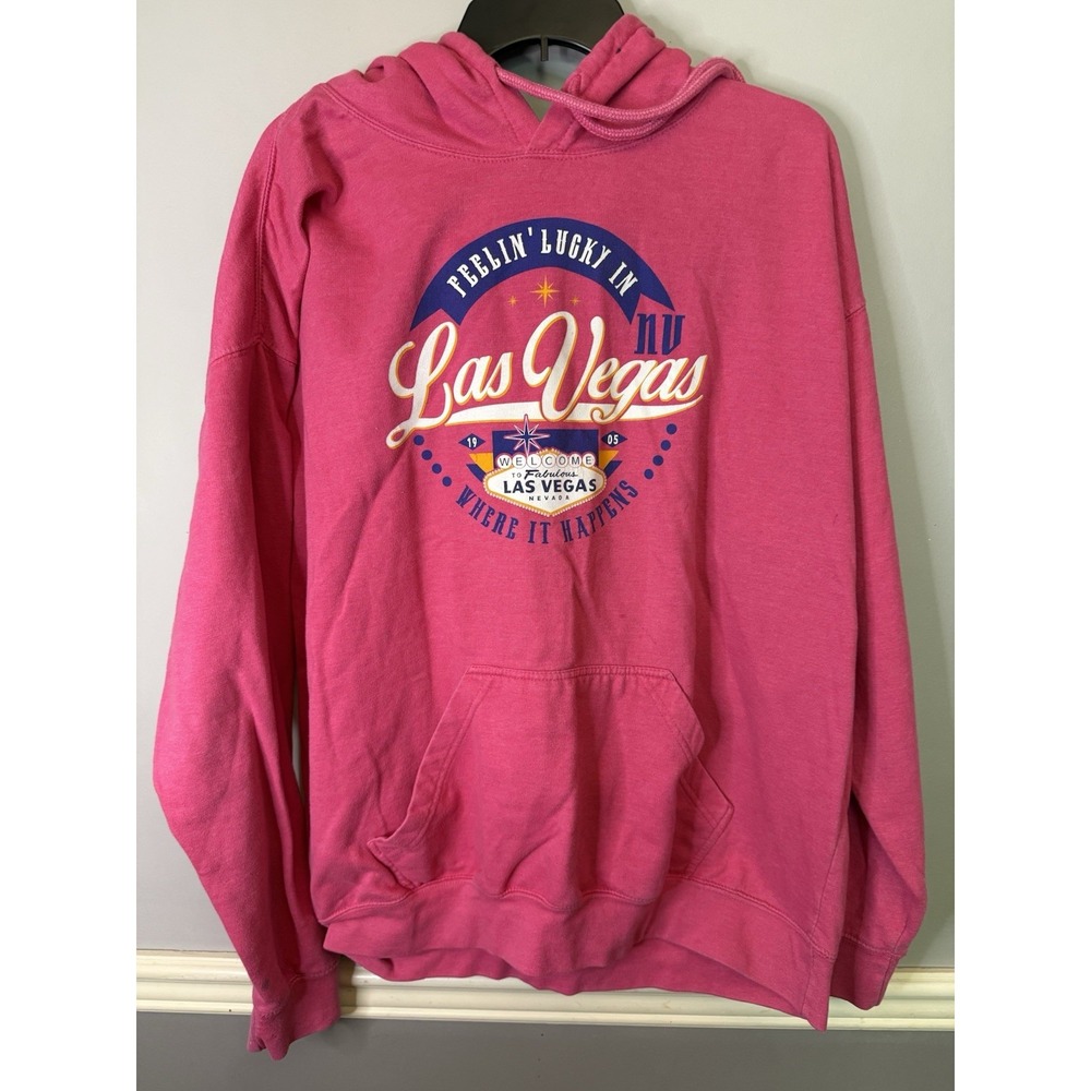 Pink Las Vegas Feeling Lucky Hoodie Size L or XL